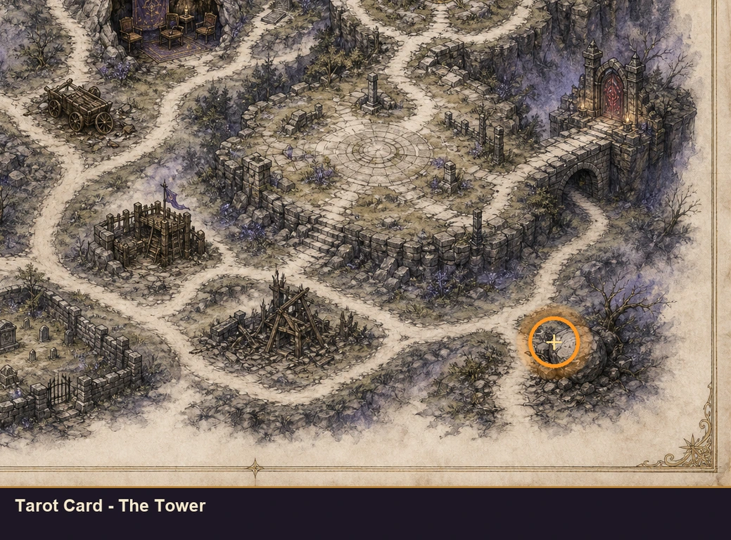 Location guide visual for Tarot Card - The Tower in Marvel's Midnight Suns