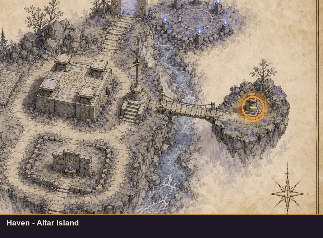 Location guide visual for Haven - Altar Island in Marvel's Midnight Suns