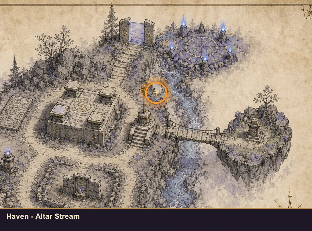 Location guide visual for Haven - Altar Stream in Marvel's Midnight Suns