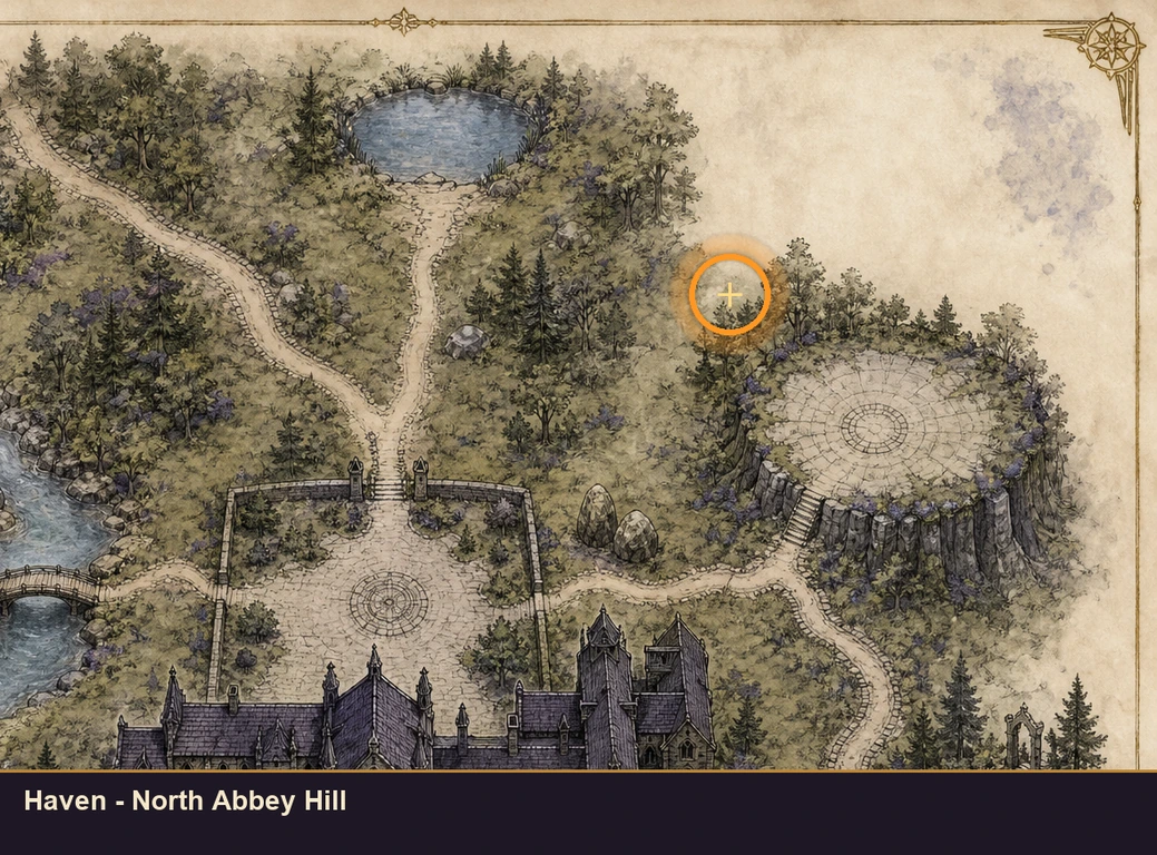 Location guide visual for Haven - North Abbey Hill in Marvel's Midnight Suns