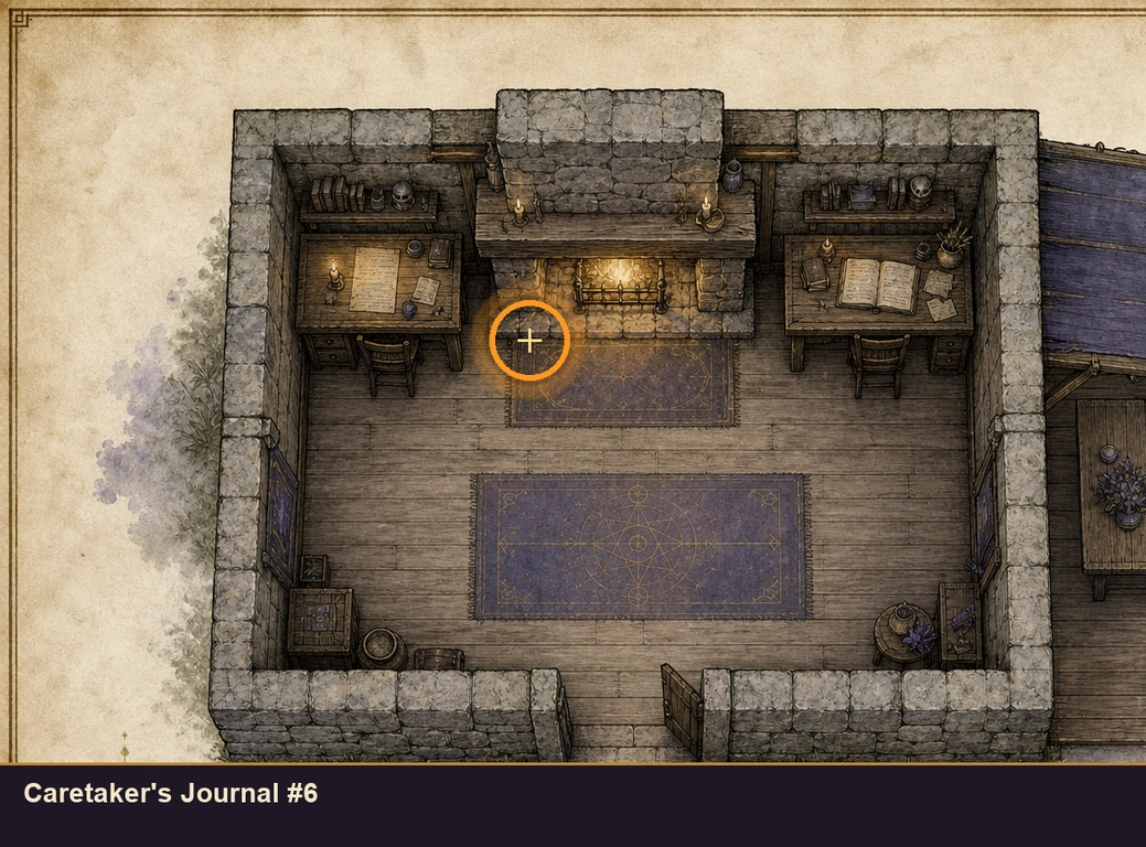Location guide visual for Caretaker's Journal #6 in Marvel's Midnight Suns