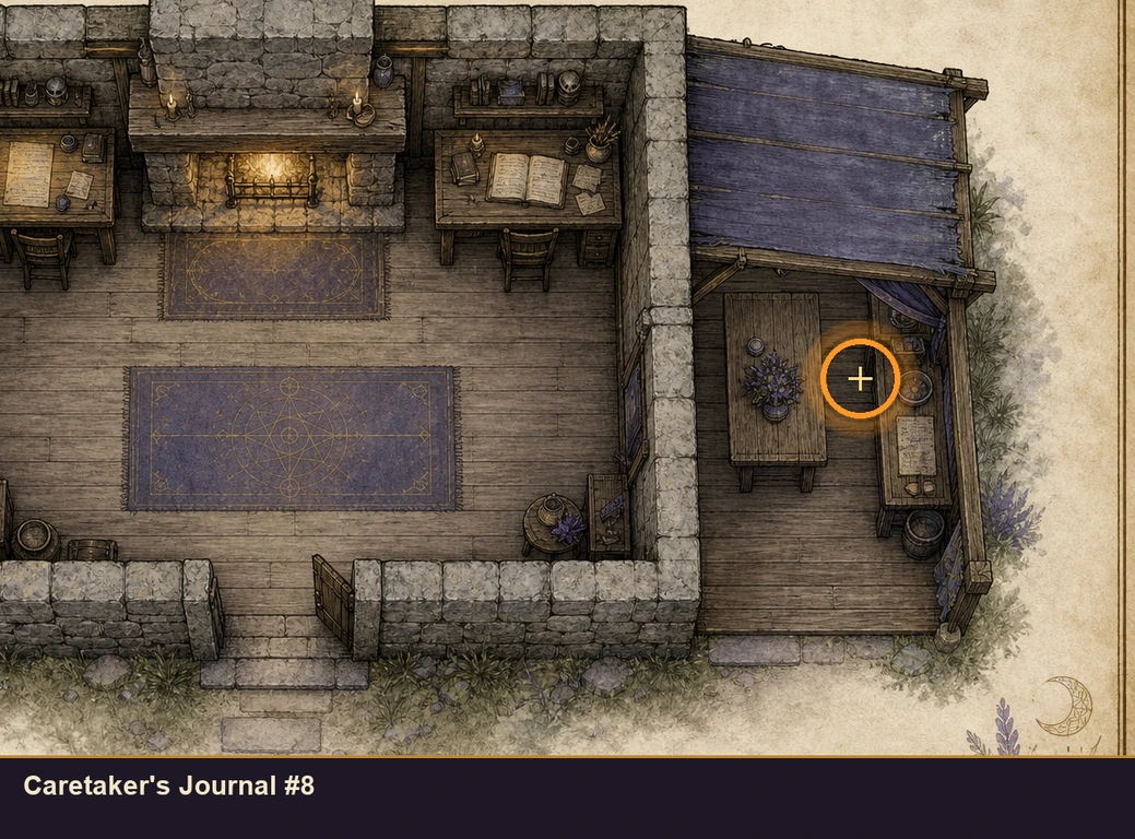 Location guide visual for Caretaker's Journal #8 in Marvel's Midnight Suns