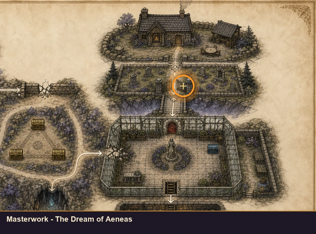 Location guide visual for Masterwork - The Dream of Aeneas in Marvel's Midnight Suns