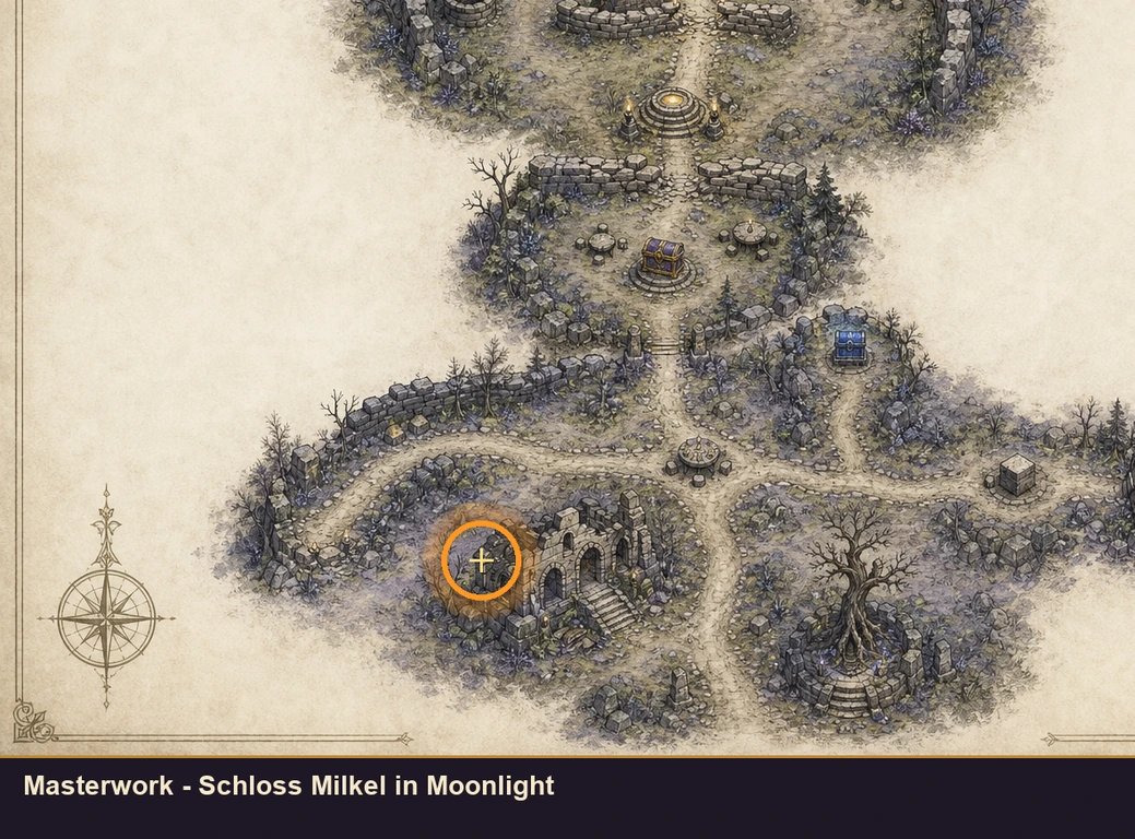 Location guide visual for Masterwork - Schloss Milkel in Moonlight in Marvel's Midnight Suns