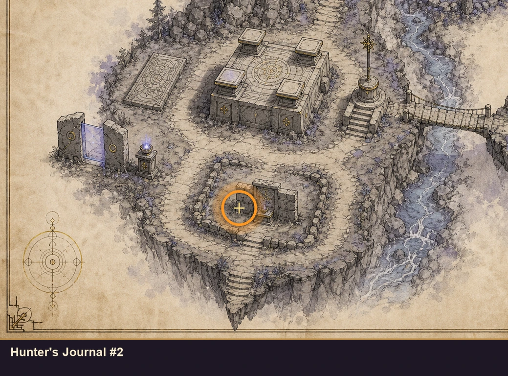 Location guide visual for Hunter's Journal #2 in Marvel's Midnight Suns