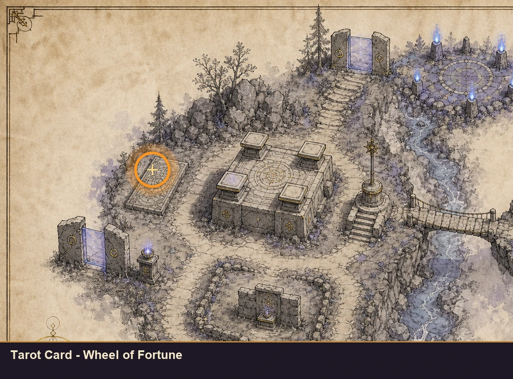 Location guide visual for Tarot Card - Wheel of Fortune in Marvel's Midnight Suns