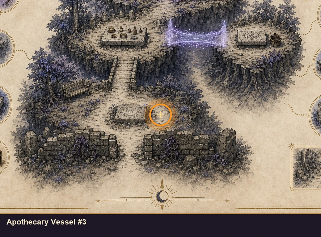 Location guide visual for Apothecary Vessel #3 in Marvel's Midnight Suns