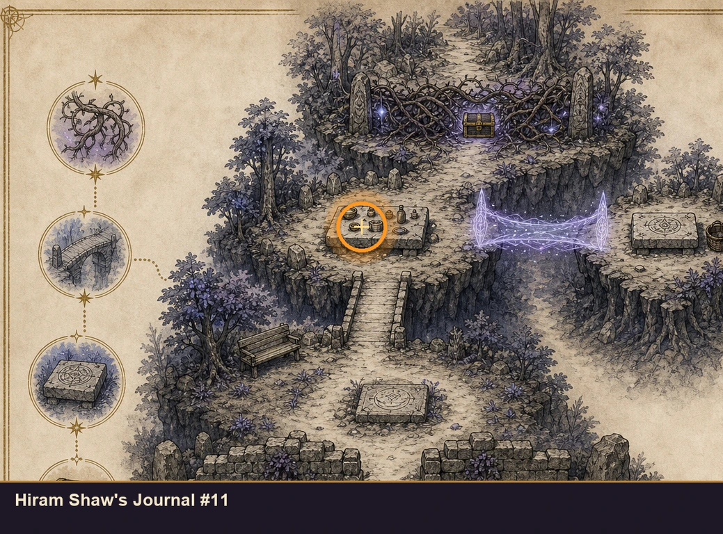 Location guide visual for Hiram Shaw's Journal #11 in Marvel's Midnight Suns