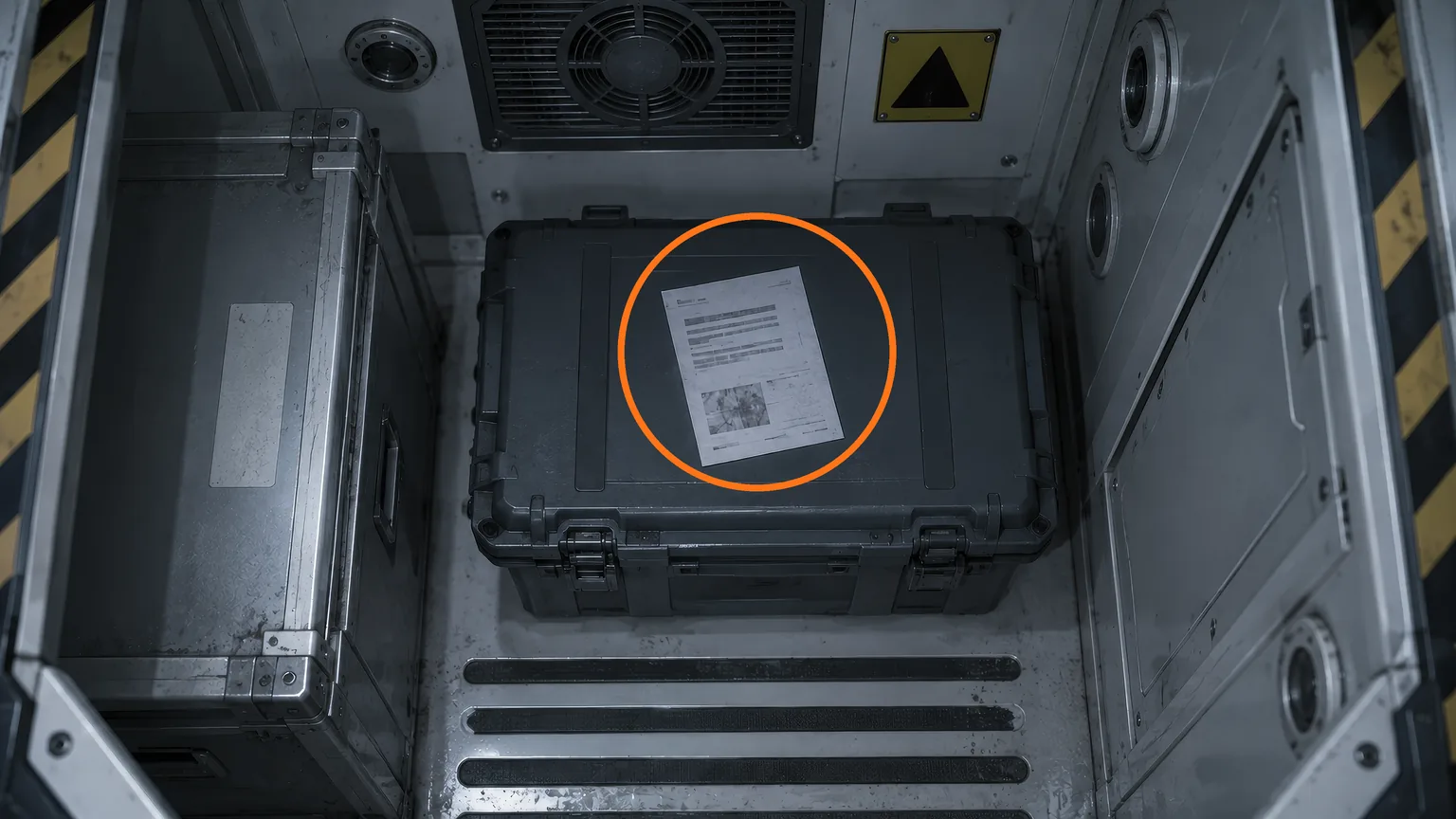 Location guide visual for File #72 - Monitor Control Room Safe in Resident Evil: Requiem