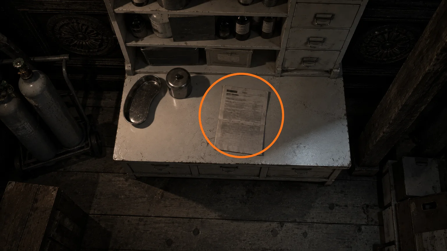 Location guide visual for File #32 - Satiety Suppression Medical Records in Resident Evil: Requiem