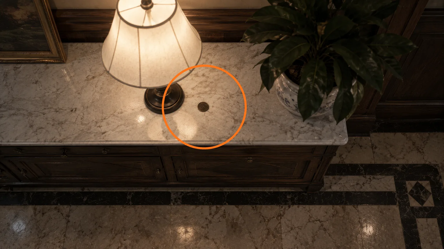 Location guide visual for Antique Coin #3 in Resident Evil: Requiem