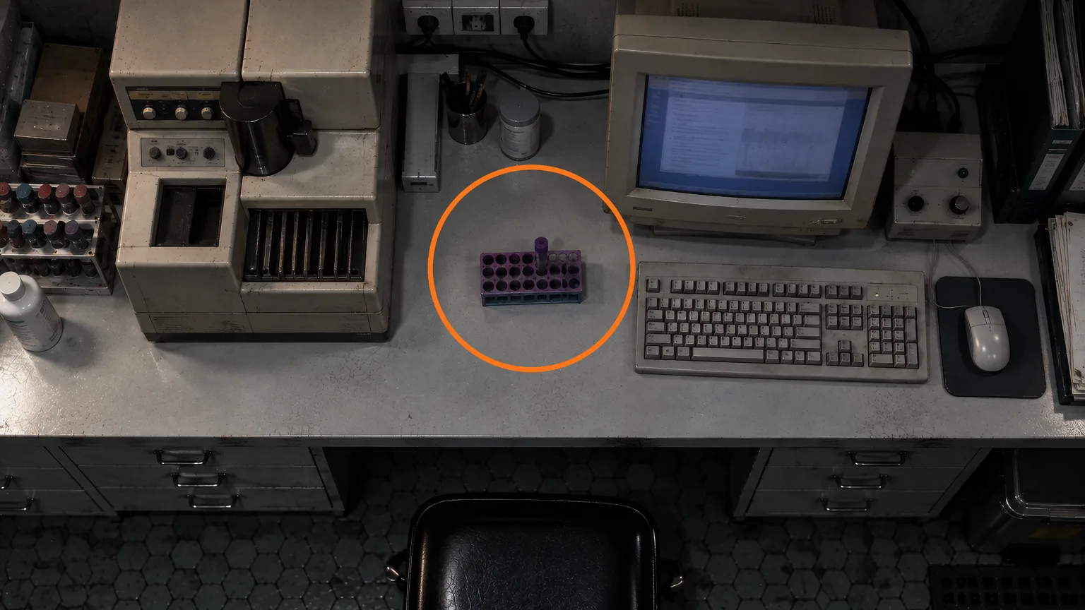 Location guide visual for Blood Specimen (Denatured) in Resident Evil: Requiem