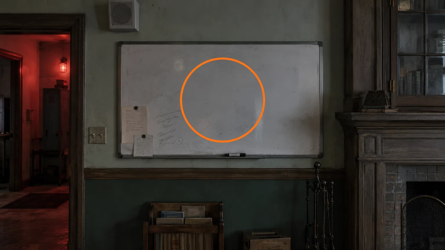 Location guide visual for File #10 - Whiteboard Scrawl in Resident Evil: Requiem