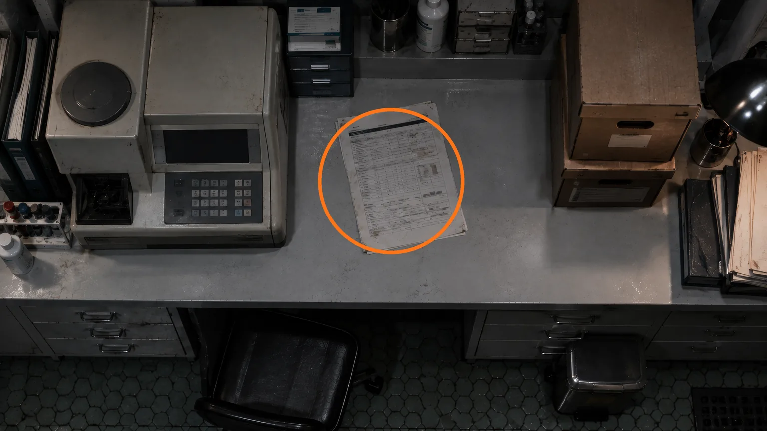 Location guide visual for File #15 - Blood Compound Synthesis in Resident Evil: Requiem
