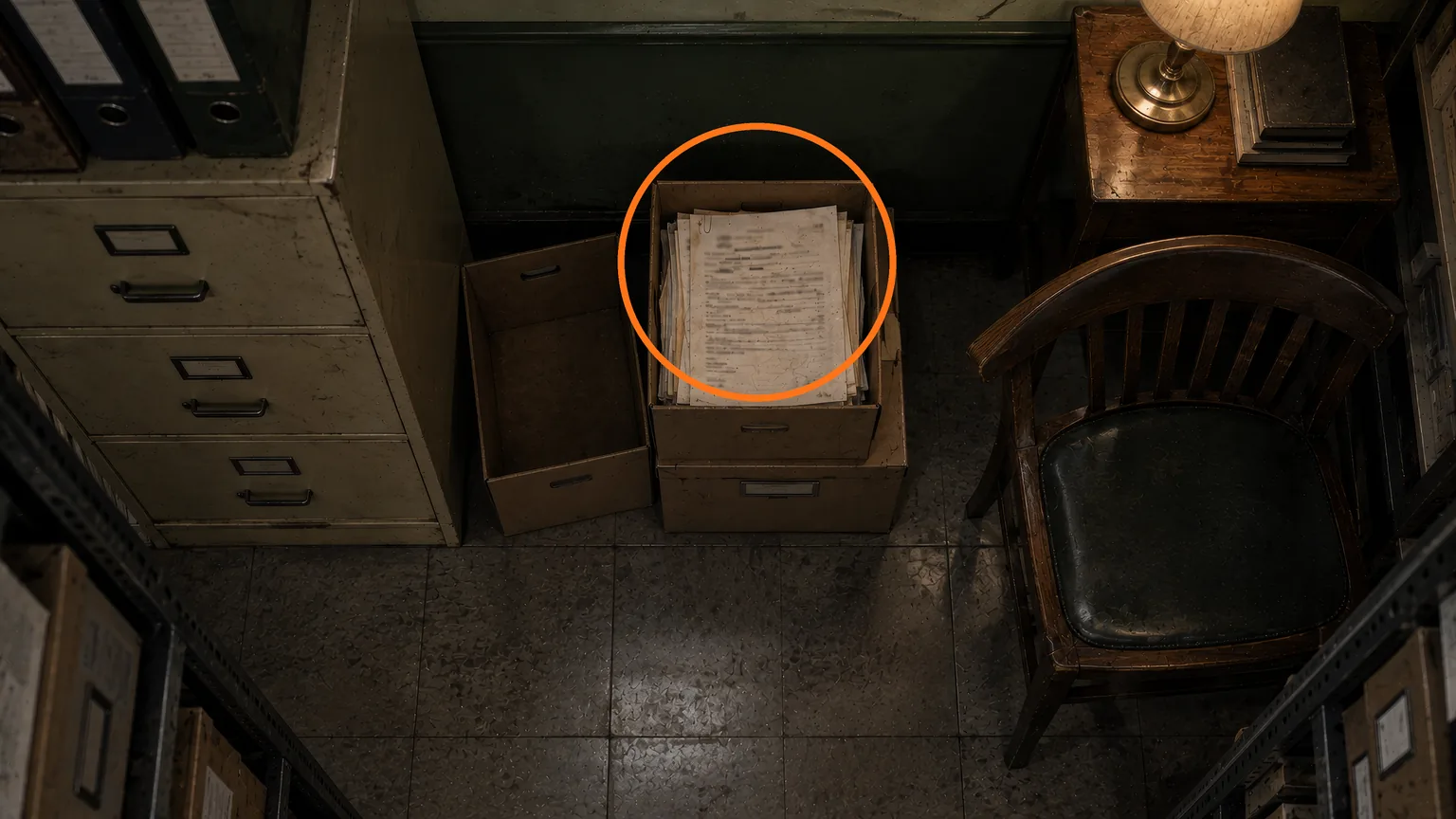 Location guide visual for File #25 - Disposal Team Report in Resident Evil: Requiem