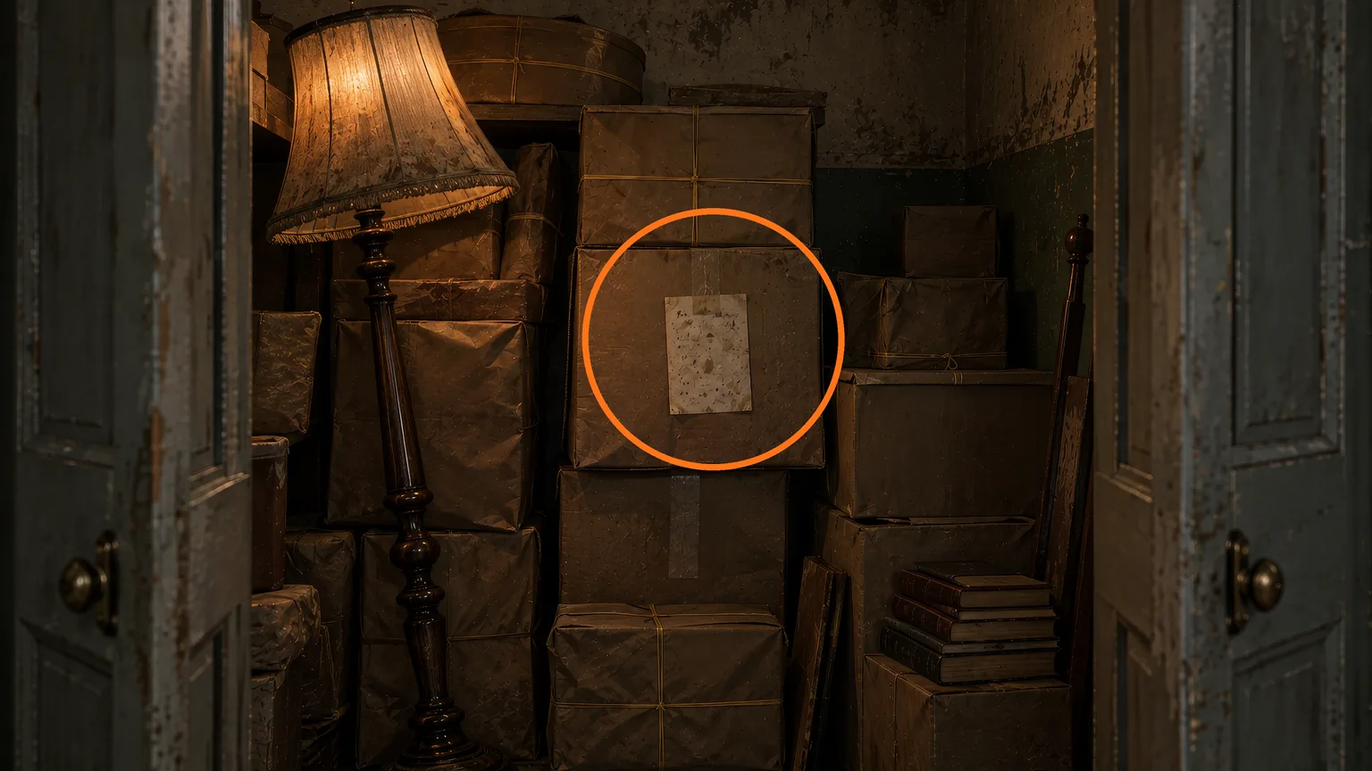 Location guide visual for File #8 - Note on Cardboard Box in Resident Evil: Requiem