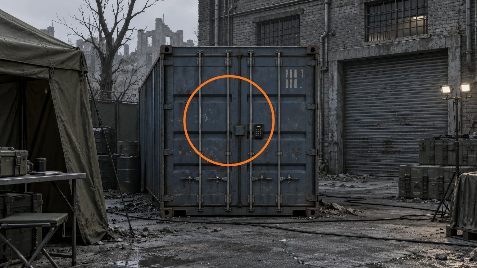 Location guide visual for BSAA Container #2 in Resident Evil: Requiem