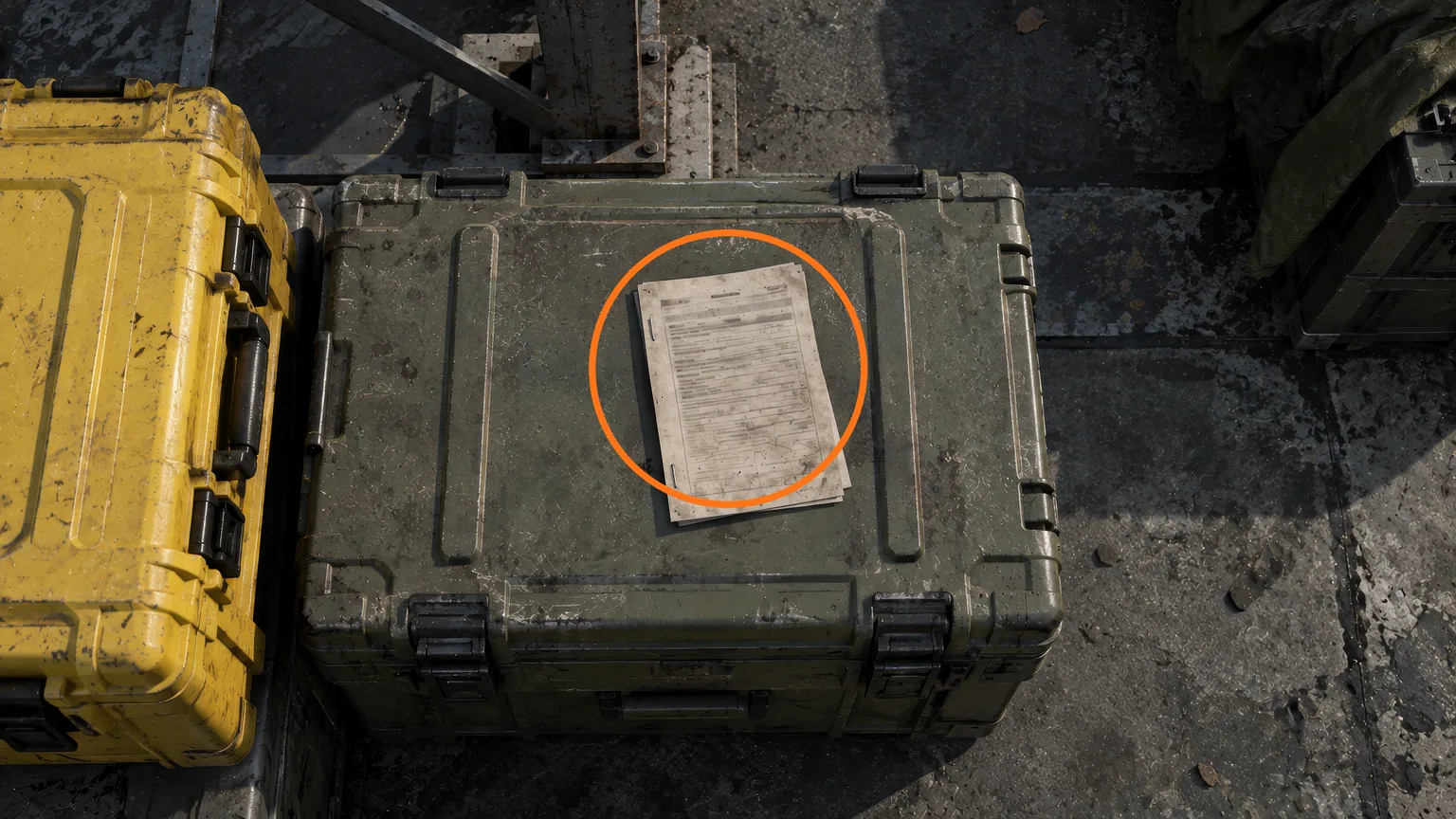 Location guide visual for File #53 - Engineer Corps Note in Resident Evil: Requiem