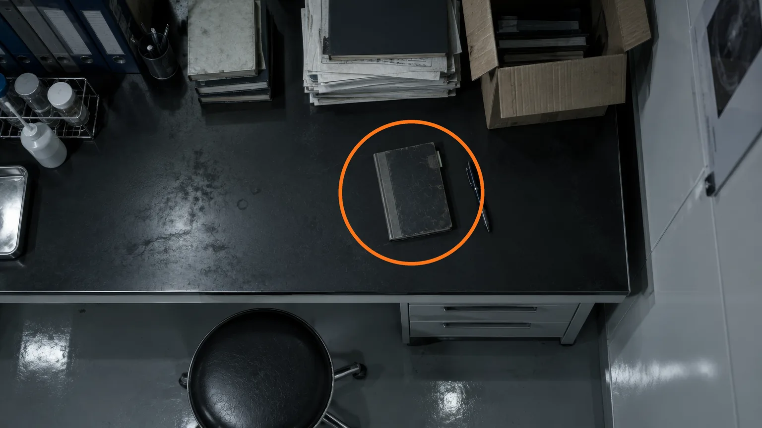 Location guide visual for File #64 - New Researcher's Notebook in Resident Evil: Requiem