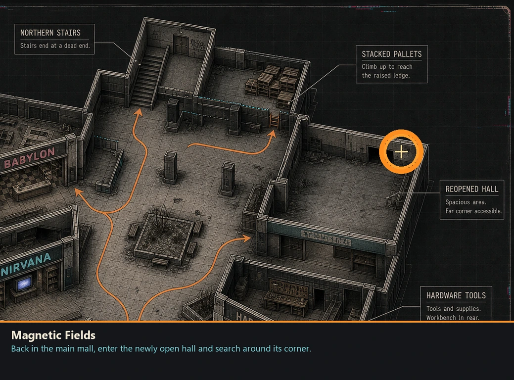 Location guide visual for Magnetic Fields in Romeo Is a Dead Man