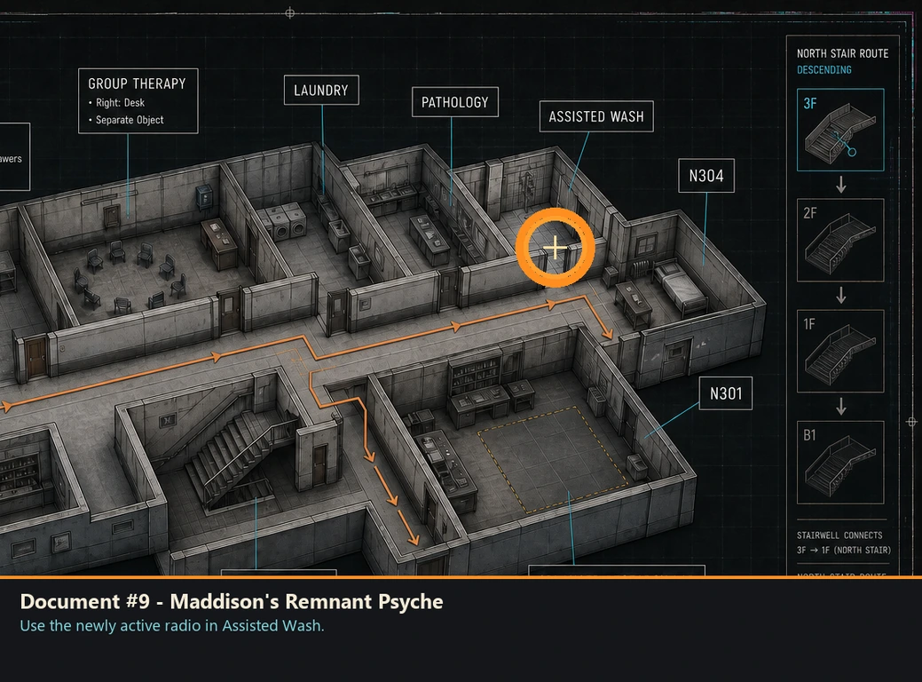 Location guide visual for Document #9 - Maddison's Remnant Psyche in Romeo Is a Dead Man