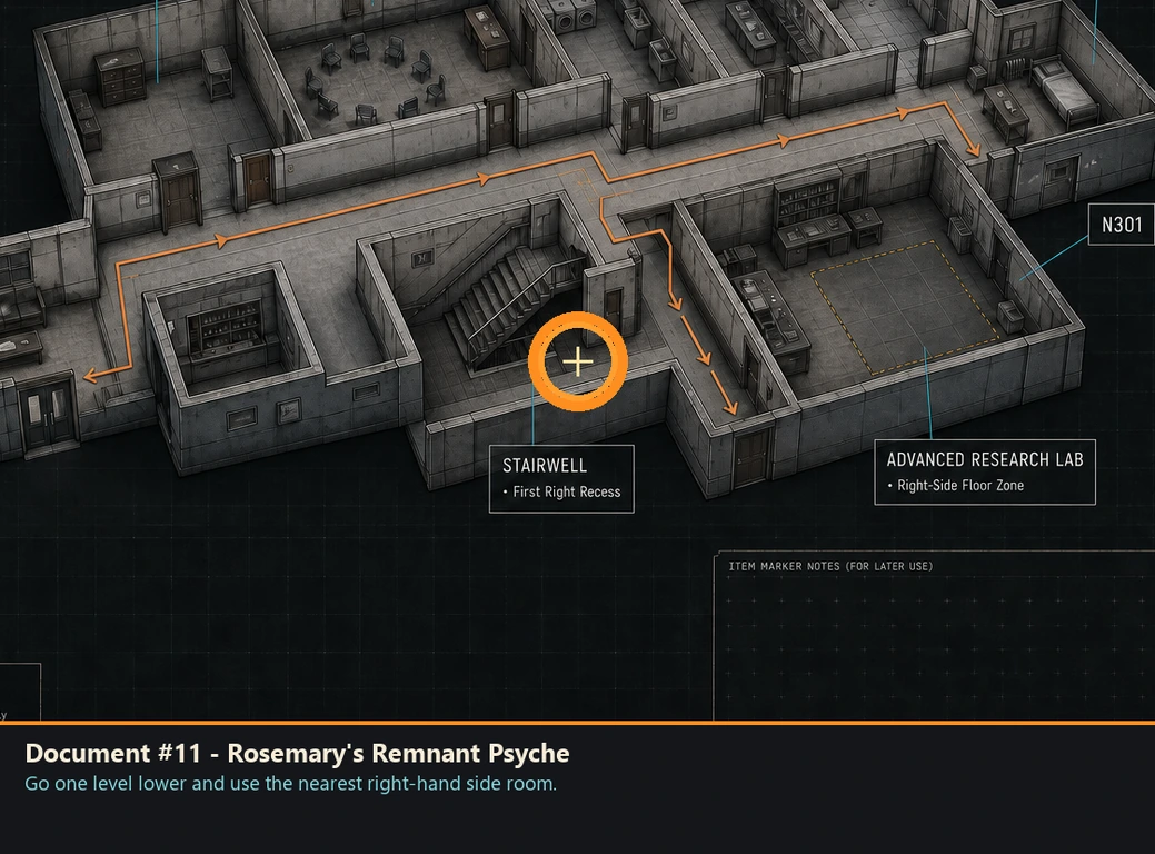 Location guide visual for Document #11 - Rosemary's Remnant Psyche in Romeo Is a Dead Man