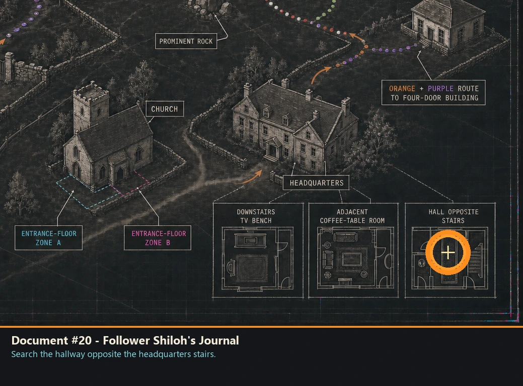 Location guide visual for Document #20 - Follower Shiloh's Journal in Romeo Is a Dead Man