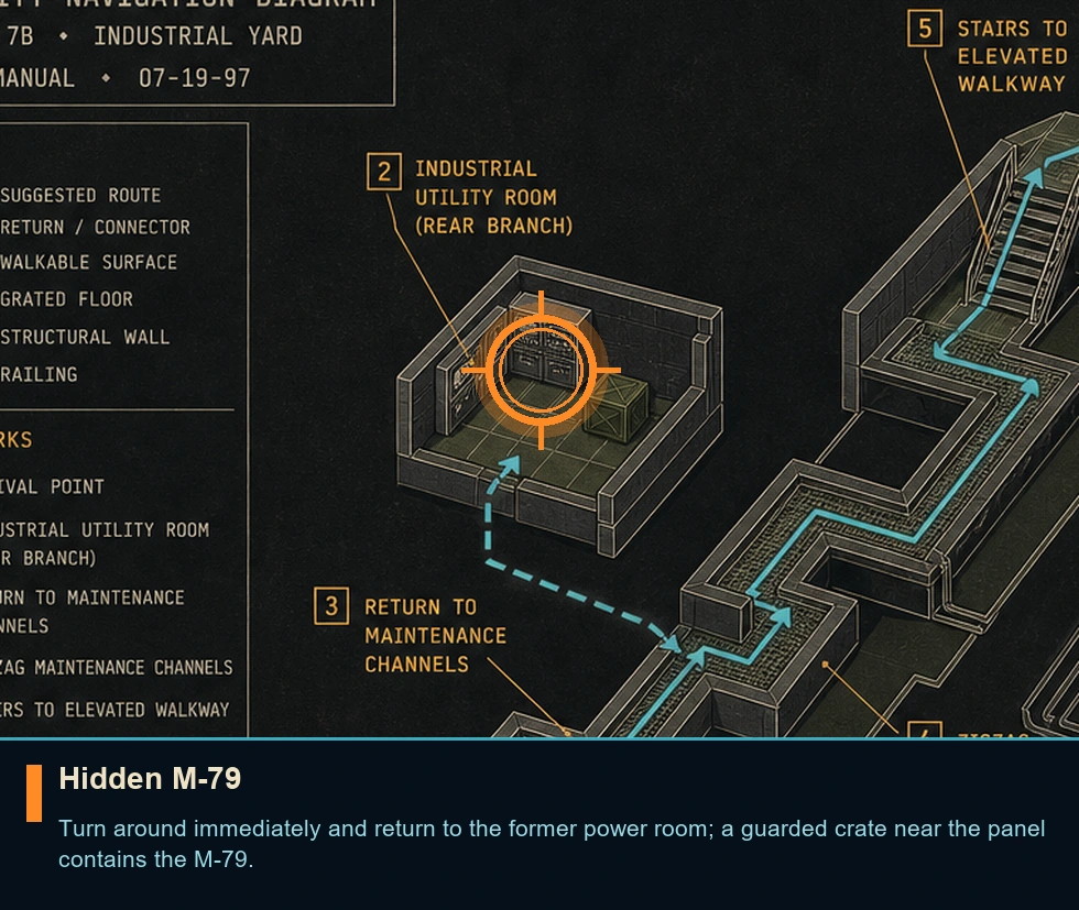 Location guide visual for Hidden M-79 in Syphon Filter
