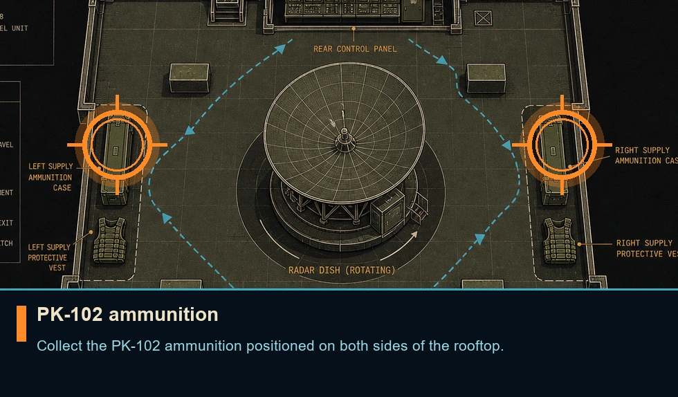 Location guide visual for PK-102 ammunition in Syphon Filter