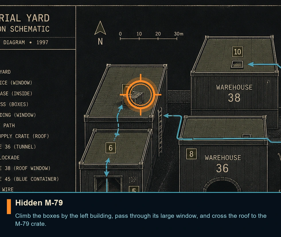 Location guide visual for Hidden M-79 in Syphon Filter