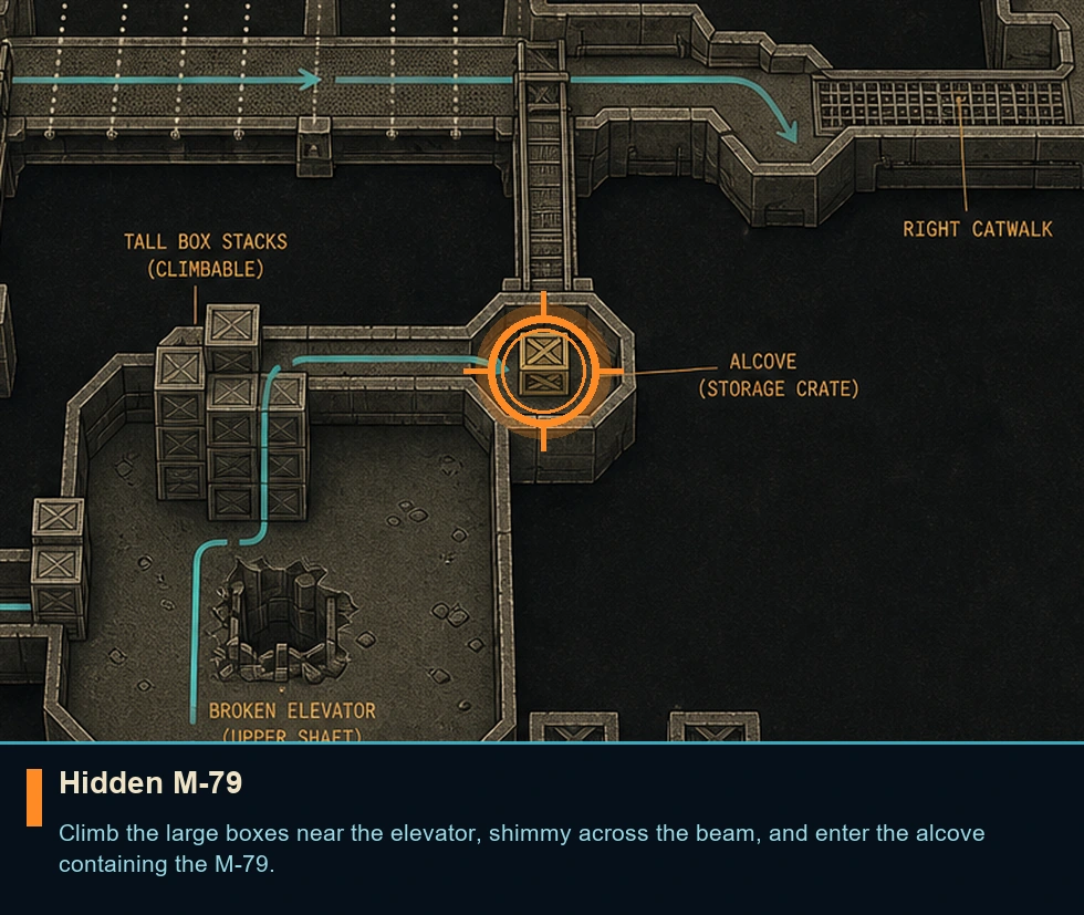 Location guide visual for Hidden M-79 in Syphon Filter