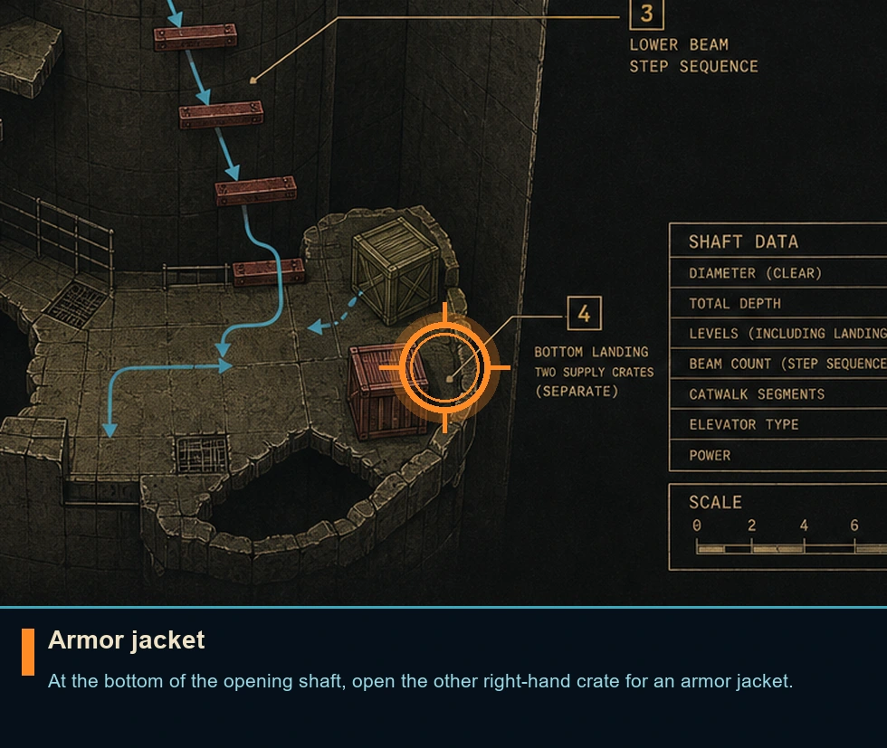 Location guide visual for Armor jacket in Syphon Filter