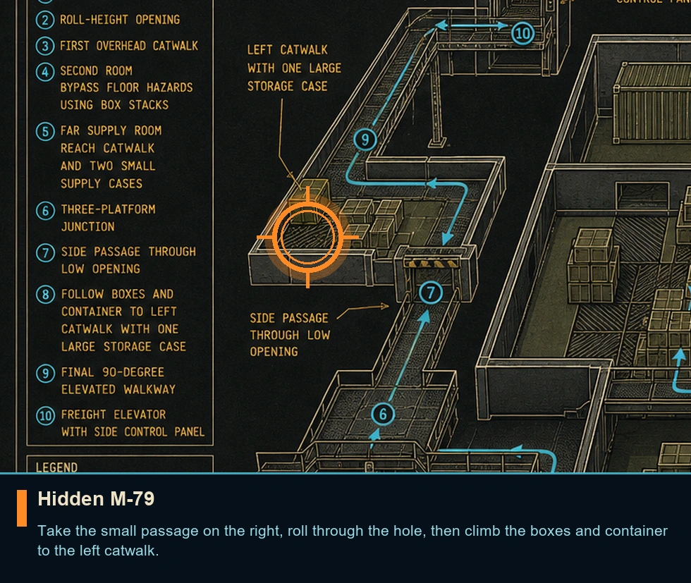 Location guide visual for Hidden M-79 in Syphon Filter